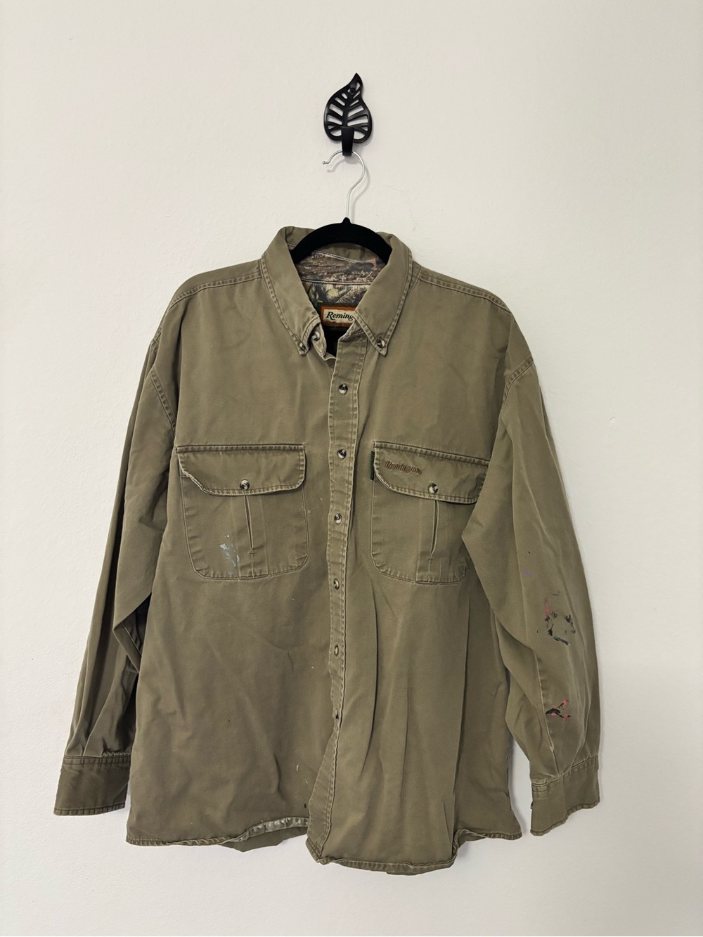 Remington Outdoor Clothing Men’s Button Shirt Camo Lined AS IS
